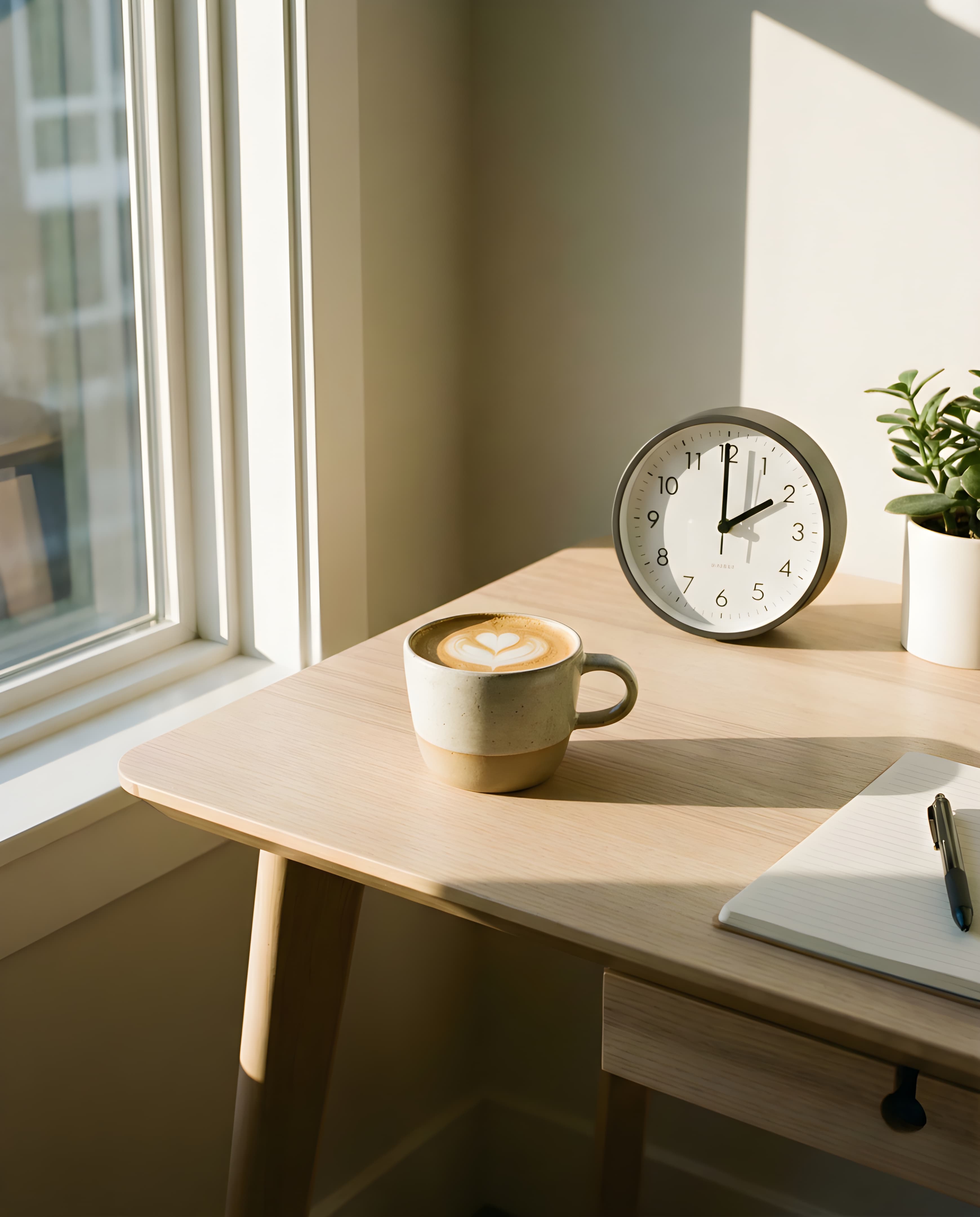 Afternoon coffee cup with a simple cutoff reminder for better sleep